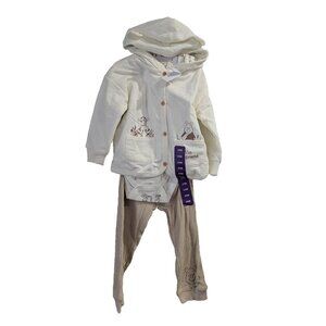 NWT 3pc DISNEY Baby Winnie the Pooh Hoodie, One Piece Pants Set Toddler 18 month